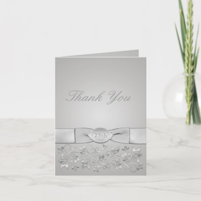 Silver Wedding Anniversary Thank You Card (Front)