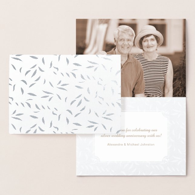 Silver Wedding Anniversary Thank You Notes Foil Card (Display)