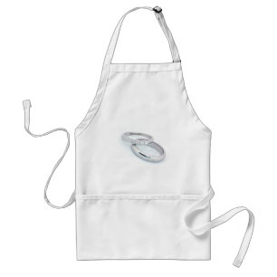 Silver Wedding Bands Save the Date Adult Apron