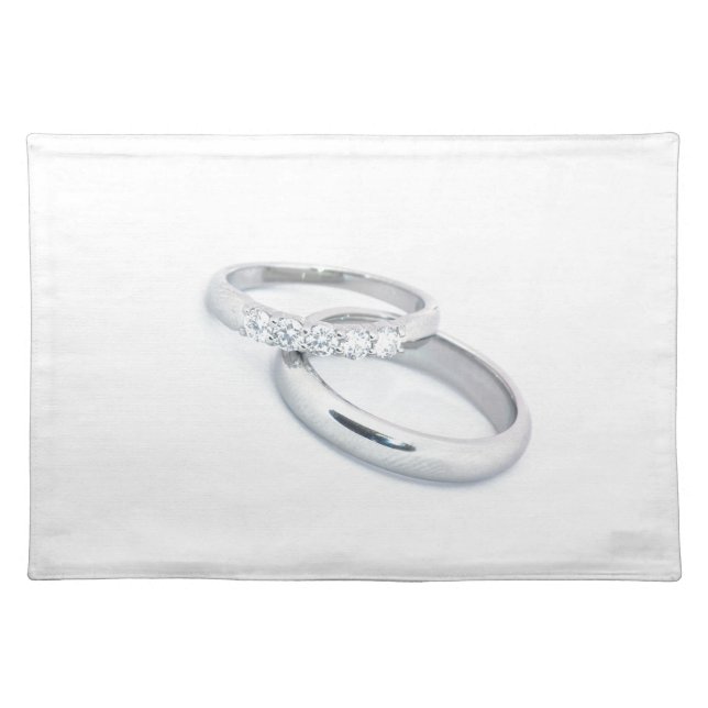 Silver Wedding Bands Save the Date Placemat (Front)