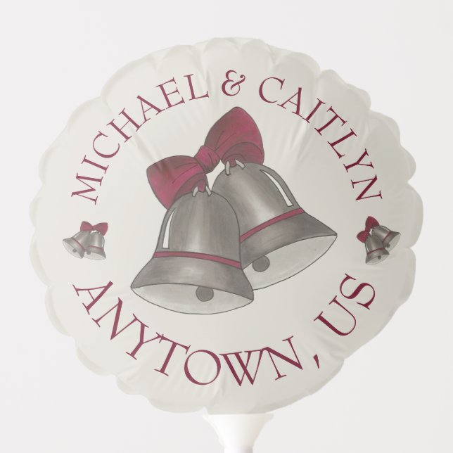 Silver Wedding Bells Anniversary Engagement Party Balloon (Front)