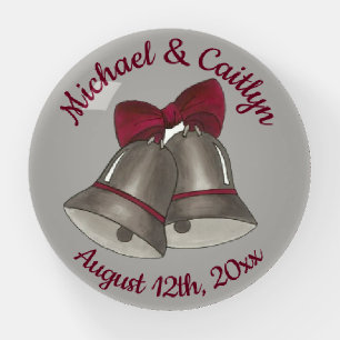 Silver Wedding Bells Engagement Anniversary Favor Paperweight