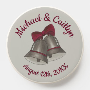 Silver Wedding Bells Engagement Save the Date PopSocket
