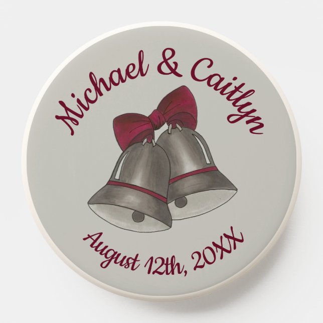 Silver Wedding Bells Engagement Save the Date PopSocket (Popsocket)