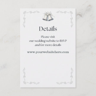 Silver Wedding Bells Website Details Enclosure Card