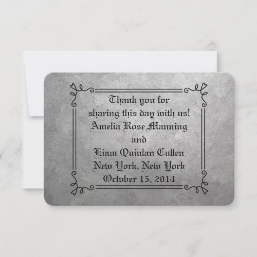 Silver Wedding Favor Tags Thank You Card