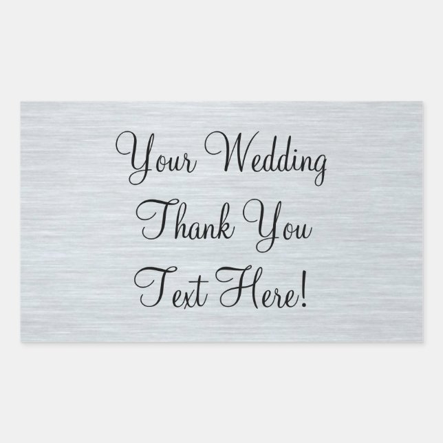 Silver Wedding Favor Thank You Sticker (Front)