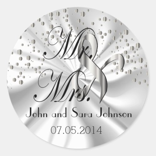 Silver Wedding for the Mr  Mrs  Personalize Classic Round Sticker
