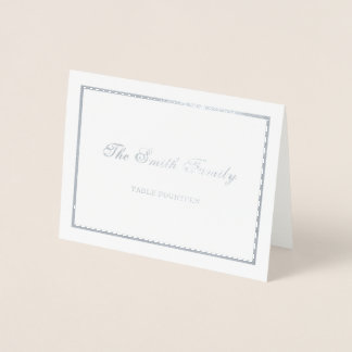 Silver Wedding Place Card Border