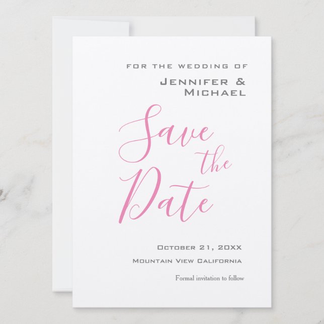 Silver Wedding Professional Minimalist Modern Save The Date (Front)