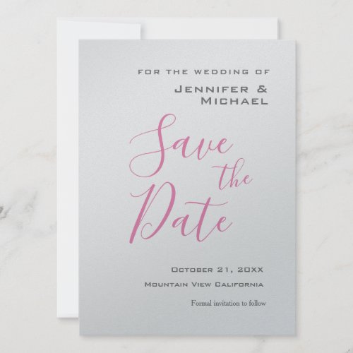 Silver Wedding Professional Minimalist Modern Save The Date