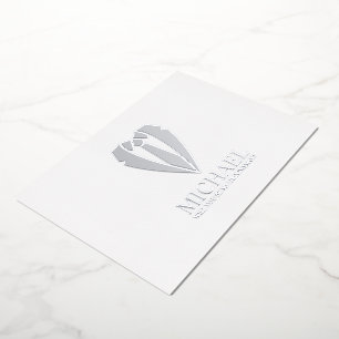 Silver Wedding Suit and Tie Groomsman Proposal Foil Invitation