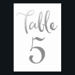 Silver Wedding Table Number Typography Cards<br><div class="desc">PLEASE NOTE - YOU MUST CHANGE/CUSTOMIZE THE TABLE NUMBERS ON EACH CARD YOURSELF ONE AT A TIME. AFTER YOU'VE CREATED YOUR FIRST TABLE NUMBER, ADD TO CART AND THEN GO BACK AND MAKE YOUR NEXT TABLE NUMBER, ADD TO CART, GO BACK... ETC.. PLEASE ALSO NOTE THAT THESE ARE A PRINTED...</div>