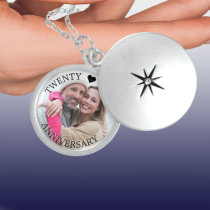 Silver Wedding Twenty Fifth Anniversary Photo Locket Necklace