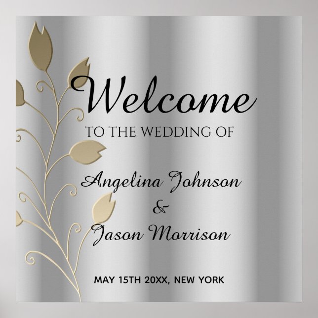 Silver Wedding Welcome Poster (Front)
