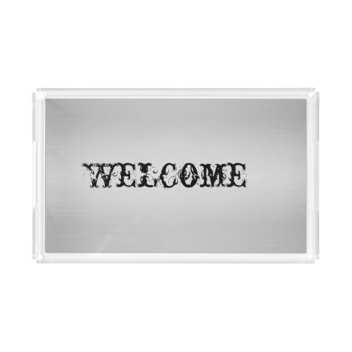 Silver Welcome  Zazzle_Growshop Acrylic Tray