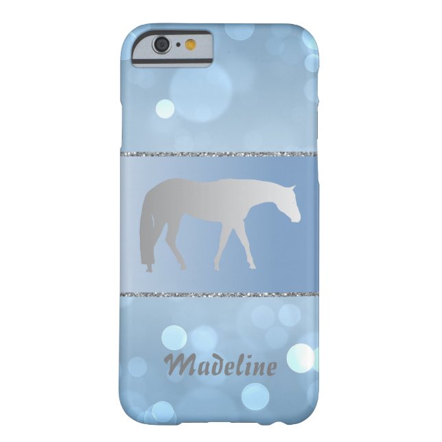 Silver Western Pleasure Horse on Blue Brokeh Case-Mate iPhone Case (Back)
