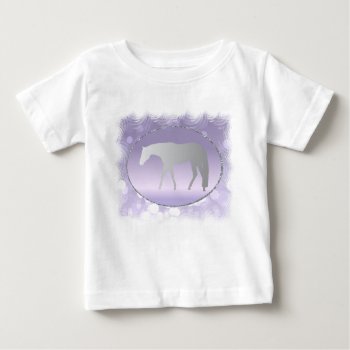 Silver Western Pleasure Horse On Lavender Brokeh Baby T-shirt by PandaCatGallery at Zazzle