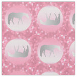 Silver Western Pleasure Horse on Pink Brokeh Fabric