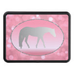 Silver Western Pleasure Horse On Pink Brokeh Tow Hitch Cover at Zazzle
