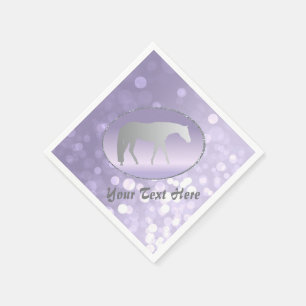 Silver Western Pleasure Horse on Purple Brokeh Napkins