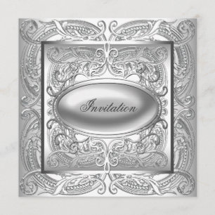 Silver White All Occasion Party Invitation