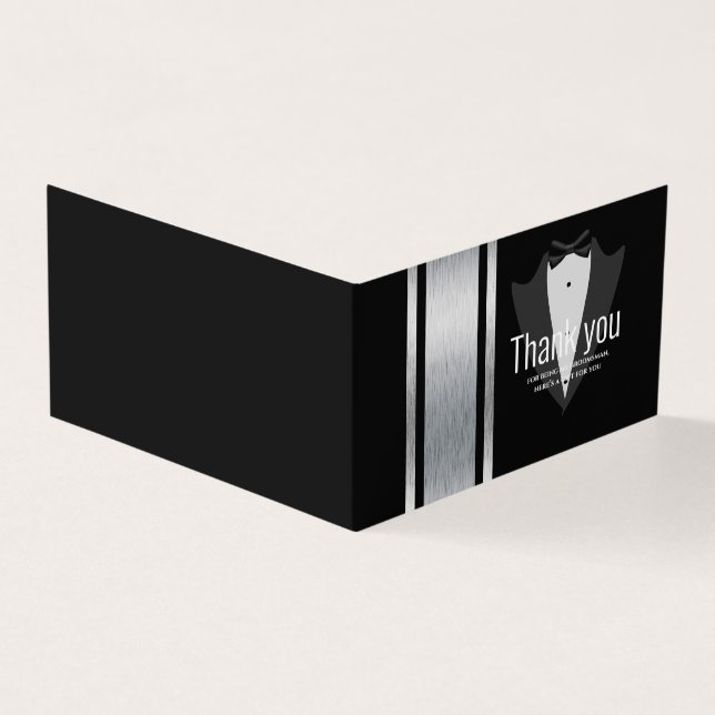 Silver, white & black stripes tuxedo bachelor (Outside)