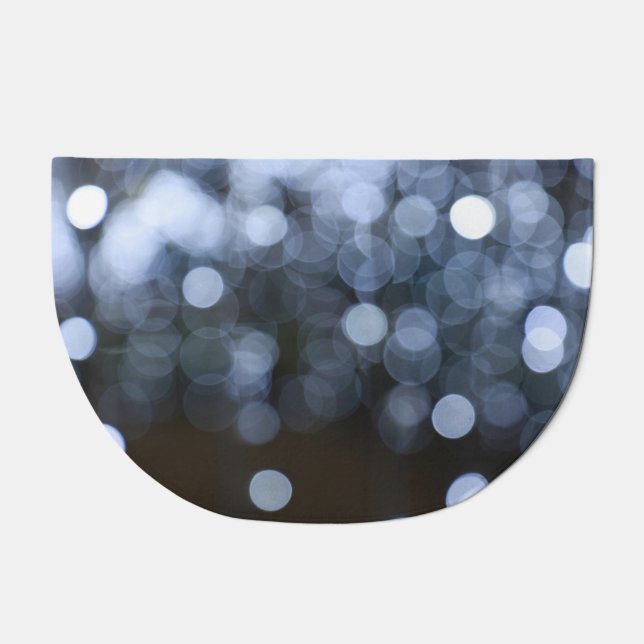 Silver, white bokeh night background. doormat (Front)