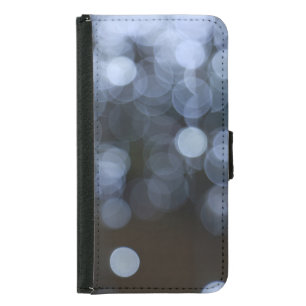 Silver, white bokeh night background. samsung galaxy s5 wallet case
