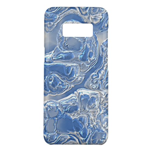 Silver White Bright Blue Marble Art Pattern Case_Mate Samsung Galaxy S8 Case