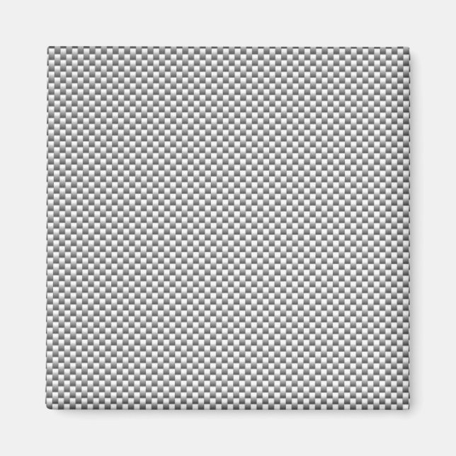 Silver White Carbon Fiber Print Magnet (Front)