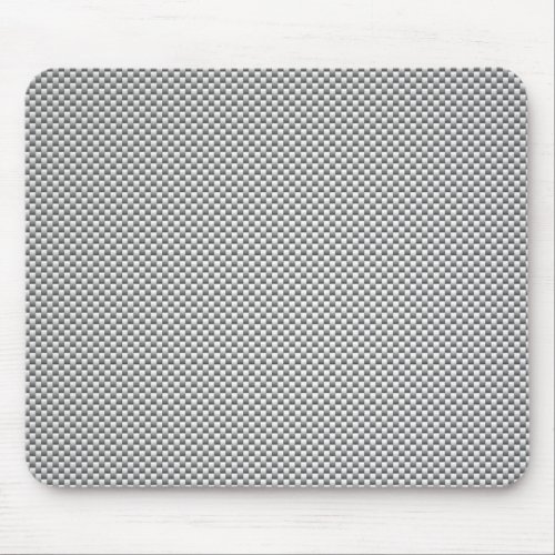 Silver White Carbon Fiber Print Mouse Pad