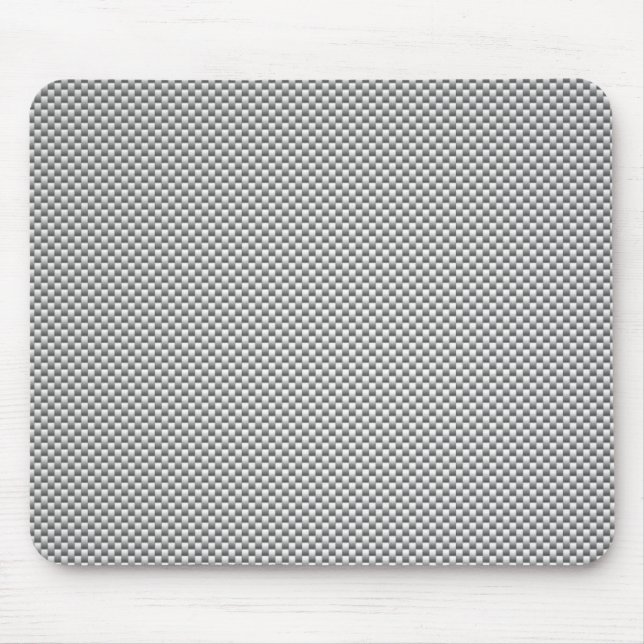 Silver White Carbon Fiber Print Mouse Pad (Front)