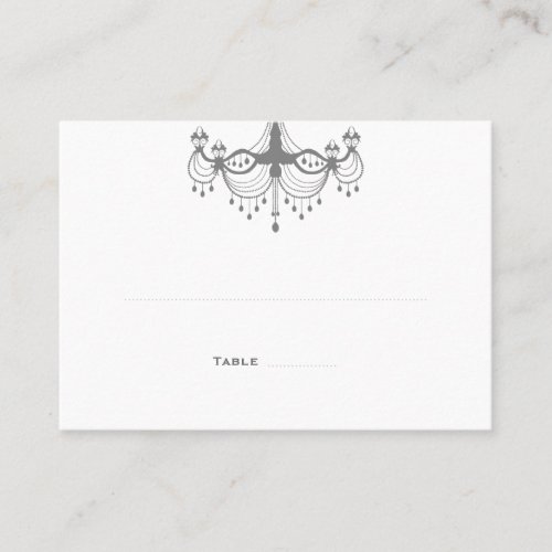 Silver &amp; White Chandelier Place Cards Business Card
