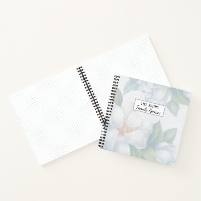 Silver White Dogwood Blossom Wedding Recipe Notebook (Inside)