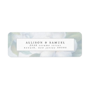 Silver White Dogwood Blossoms Label