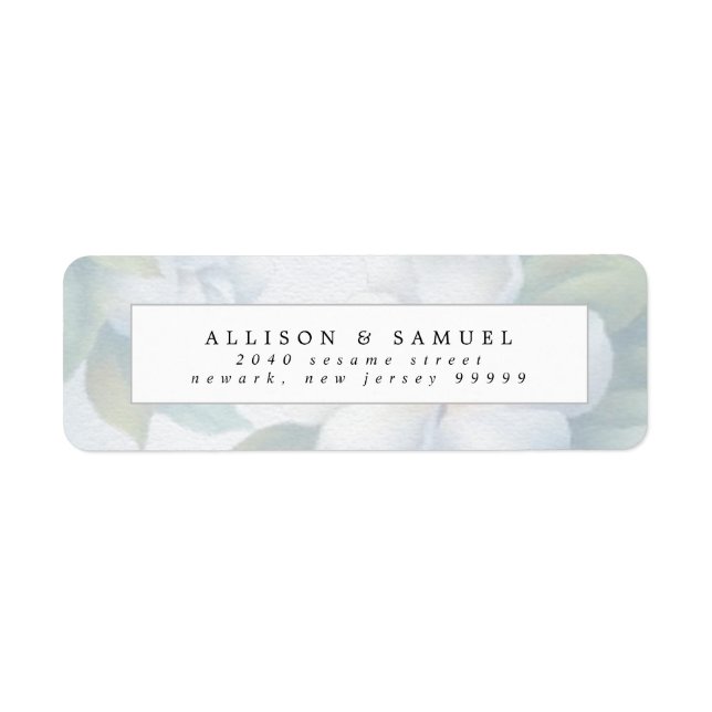 Silver White Dogwood Blossoms Label (Front)