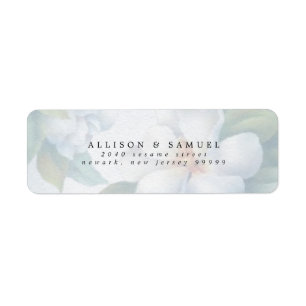 Silver White Dogwood Blossoms Label