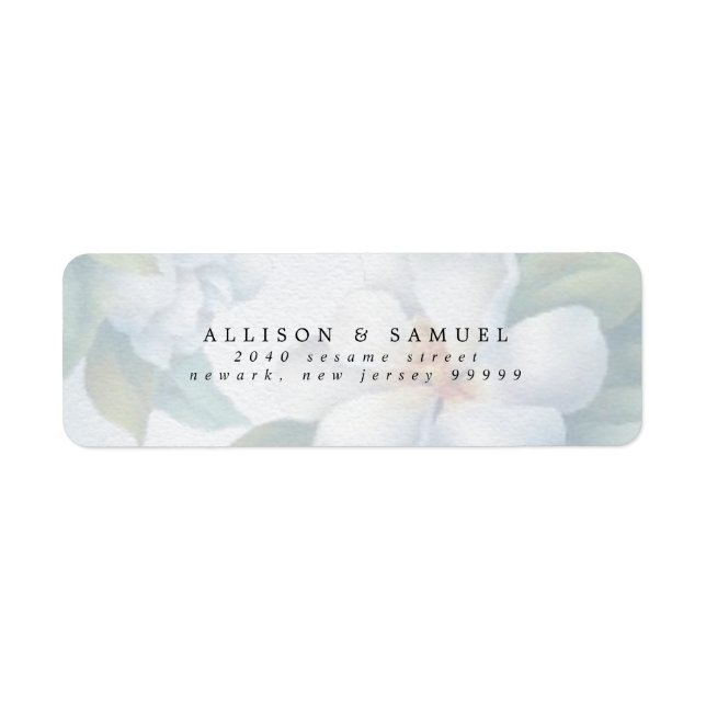 Silver White Dogwood Blossoms Label (Front)