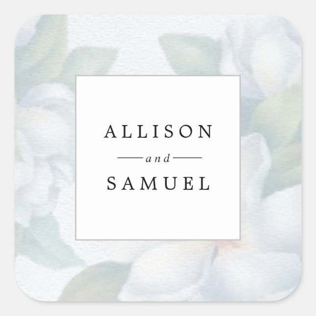Silver White Dogwood Blossoms Personal Favor Seal (Front)
