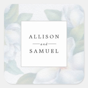 Silver White Dogwood Blossoms Personal Favor Seal