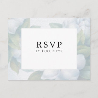 Silver White Dogwood Blossoms RSVP Postcard
