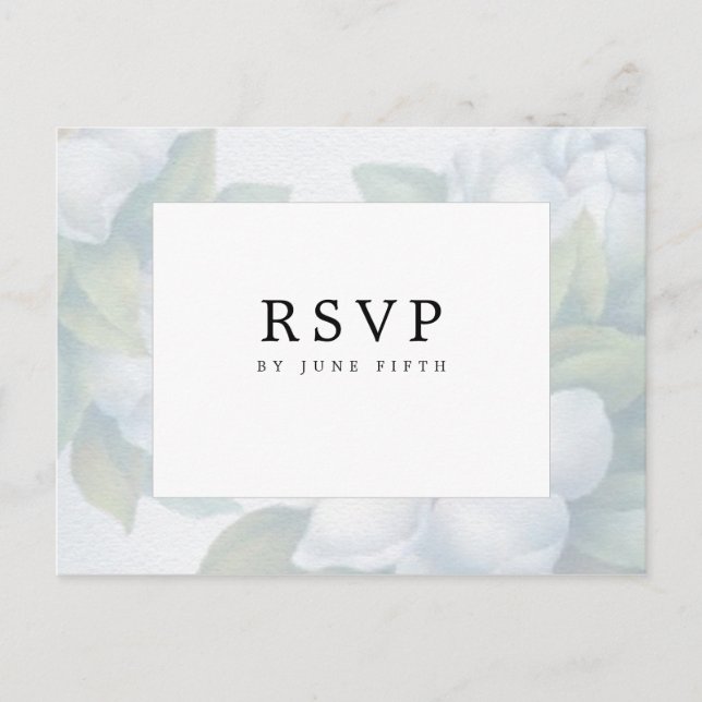 Silver White Dogwood Blossoms RSVP Postcard (Front)