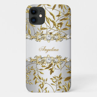 Silver White Gold Diamond Jewel Image iPhone 11 Case
