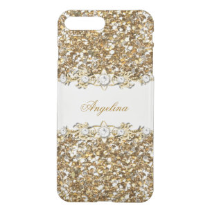 Silver White Gold Faux Diamond Jewel Glitter iPhone 8 Plus/7 Plus Case