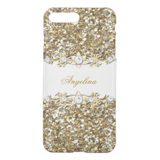 Silver White Gold Faux Diamond Jewel Glitter iPhone 8 Plus/7 Plus Case