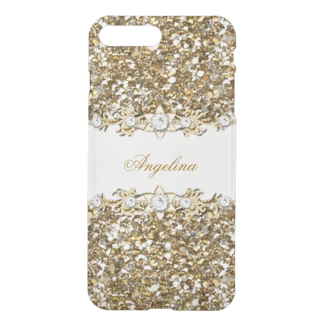 Silver White Gold Faux Diamond Jewel Glitter Uncommon iPhone Case (Back)