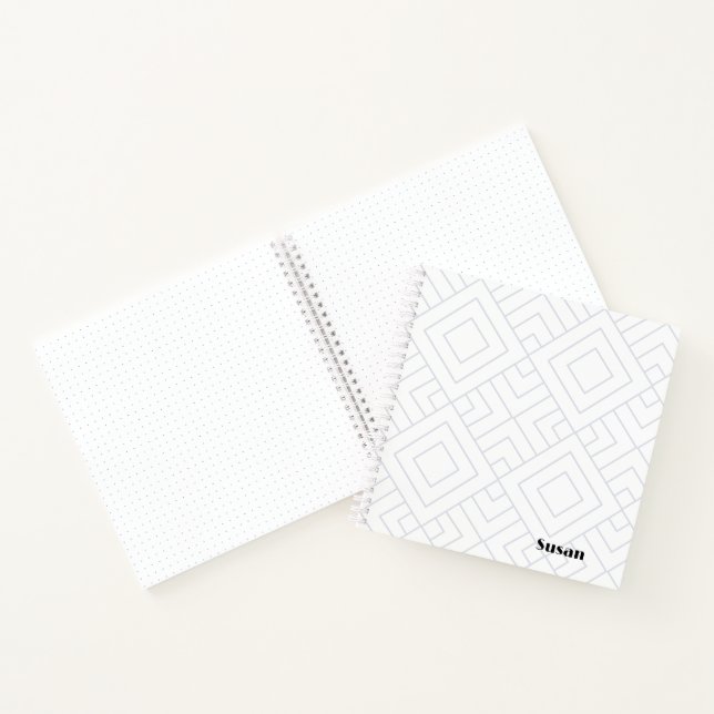 Silver White Graphic Diamonds Sketchbook Journal (Inside)