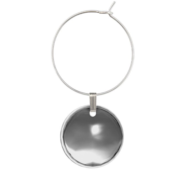 SILVER WHITE GREY GEMSTONE WINE GLASS CHARM (Front)
