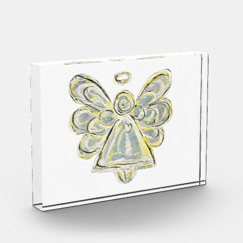 Silver White Guardian Angel Art Paperweight Award